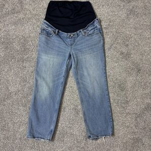 Abercrombie & Fitch Maternity Jeans Womens 29 Blue The Ankle Straight Distressed